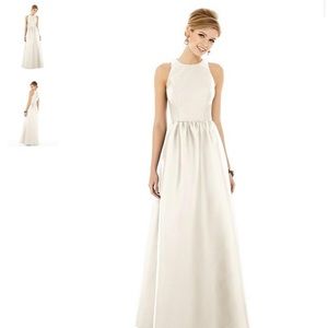 Still Available! - Alfred Sung Ivory Satin Twill dress w/ extra length size 8